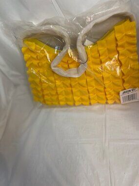 Jason Wu Sylvia Frill Neoprene Baguette Ruffle Shoulder Bag  in sunflower yellow